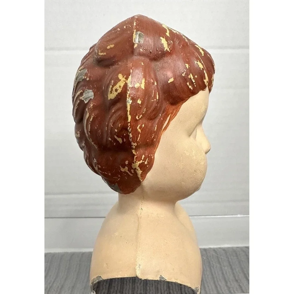Antique German Minerva Tin Head Doll Head GERMANY 5.25